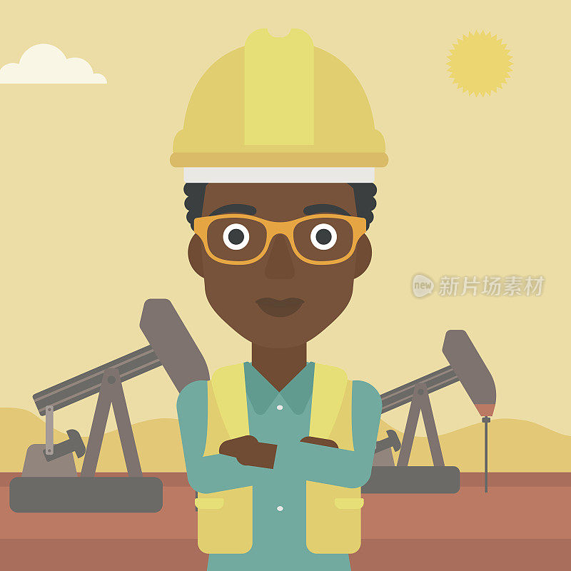 Confident oil worker
